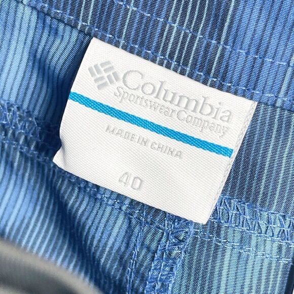 COLUMBIA Mens Size 40 Blue Board Shorts Floral‎ Hawaiian Swim Trunks Omni Shade - Picture 6 of 8